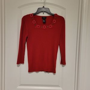 RQT Vintage  Ribbed Mid Sleeve Knit Sweater. 100% Acrylic Size Large. #227